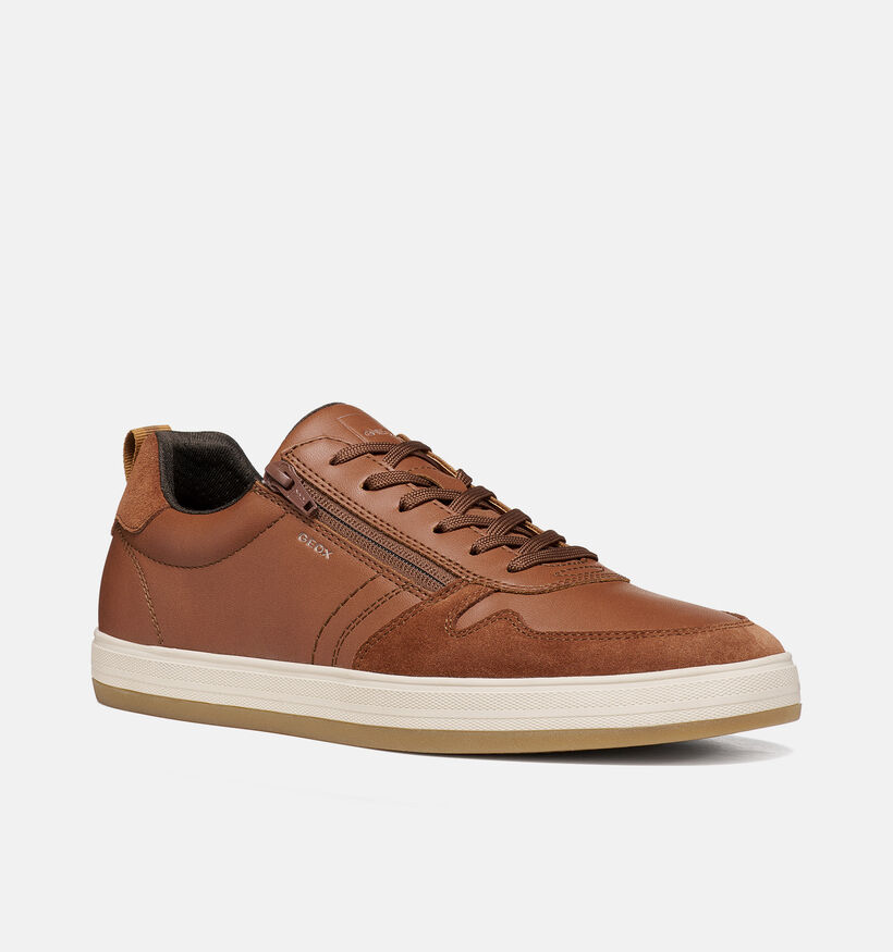 Geox Serifos Cognac Schoenen met Veters en Rits voor heren (376355) - geschikt voor steunzolen