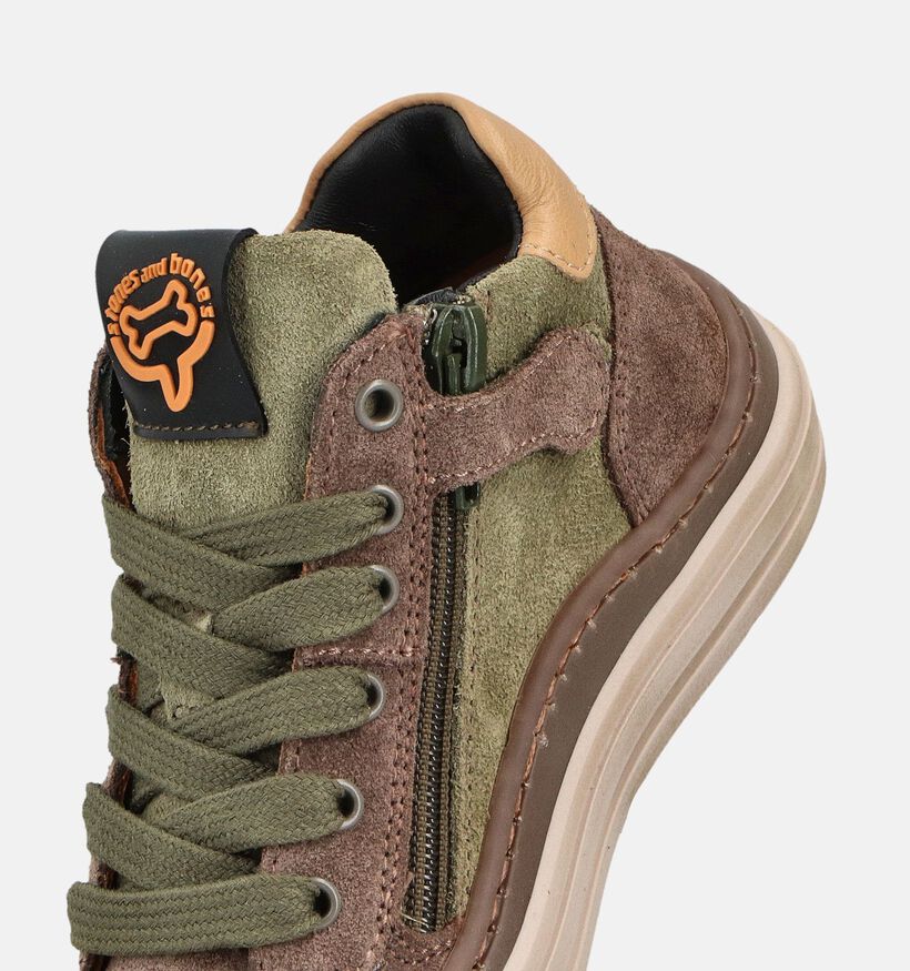 STONES and BONES Loxed Chaussures hautes en Marron/Vert pour garçons (362000) - pour semelles orthopédiques