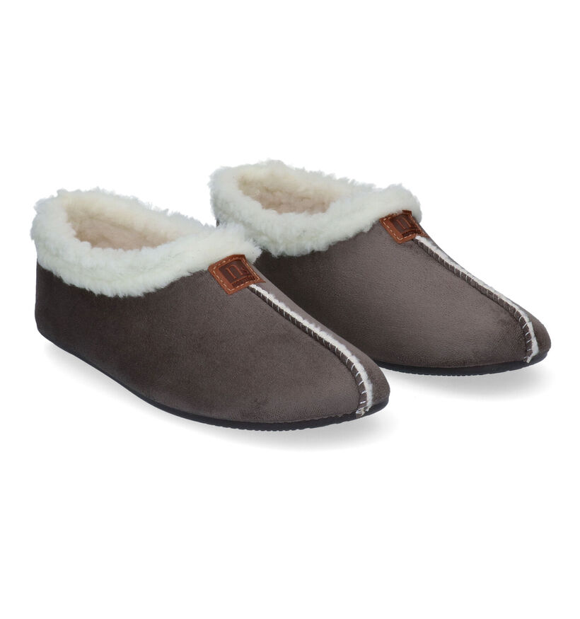 Nortena's Grijze Pantoffels in faux fur (311094)