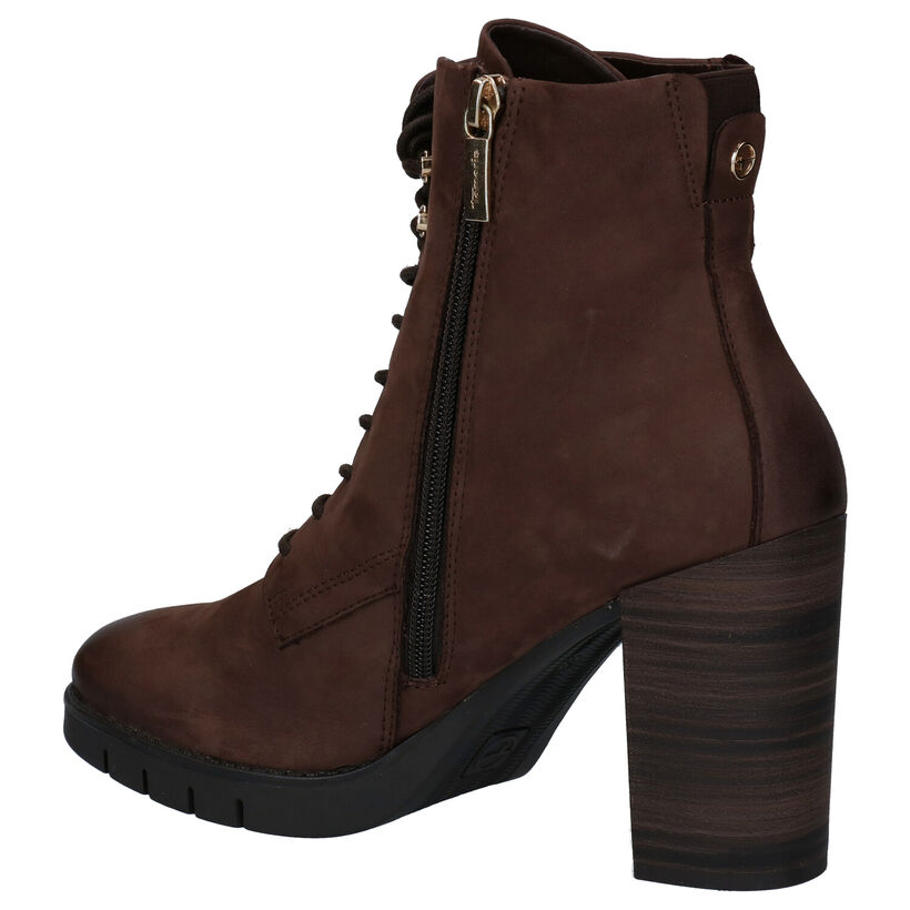 Tamaris TOUCH it Bruine Enkellaarzen in nubuck (280666)