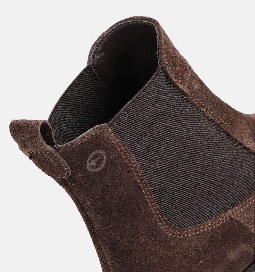 Tamaris Donkerbruine Chelsea Enkellaarzen voor dames (360644)