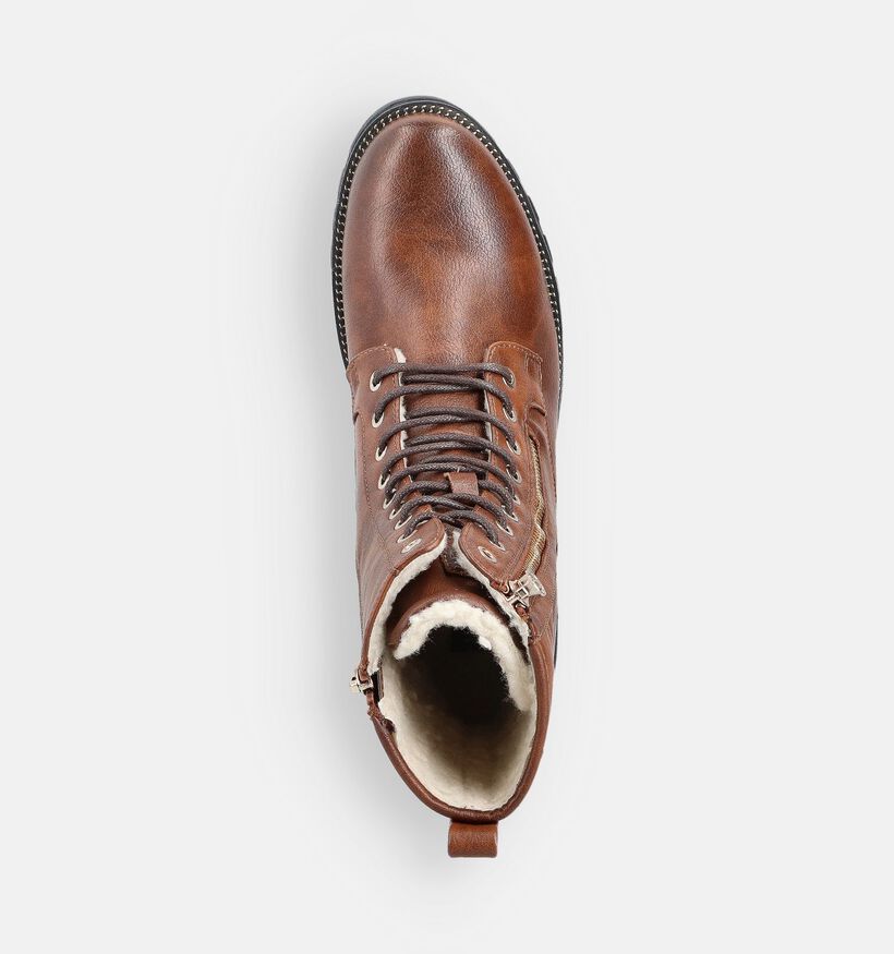 Mustang Bruine Veterboots met Teddy Voering voor dames (378906)
