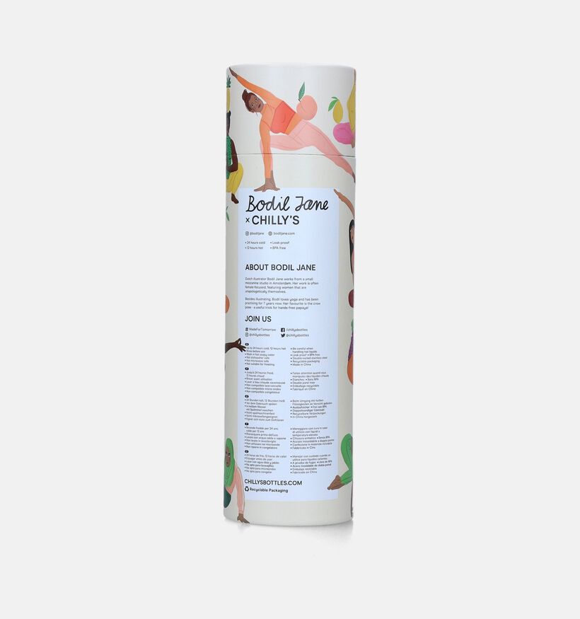 Chilly’s x Bodil Jane Fruity Flex Ecru Drinkfles 500ml voor dames, meisjes (351971)