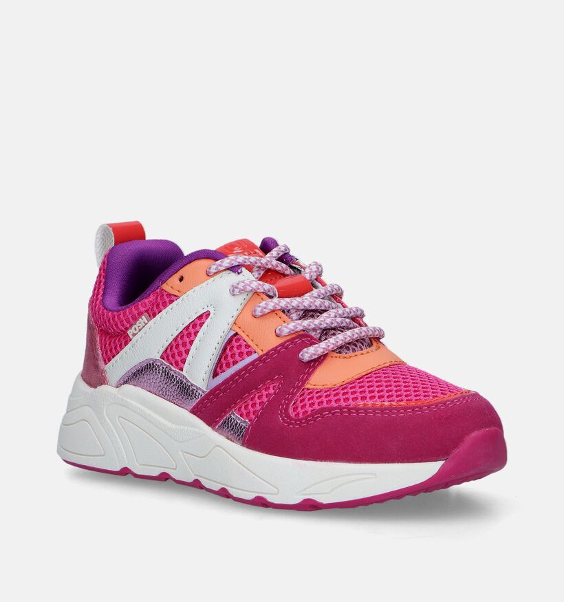Poelman Baskets basses en Fuchsia pour filles (345367)