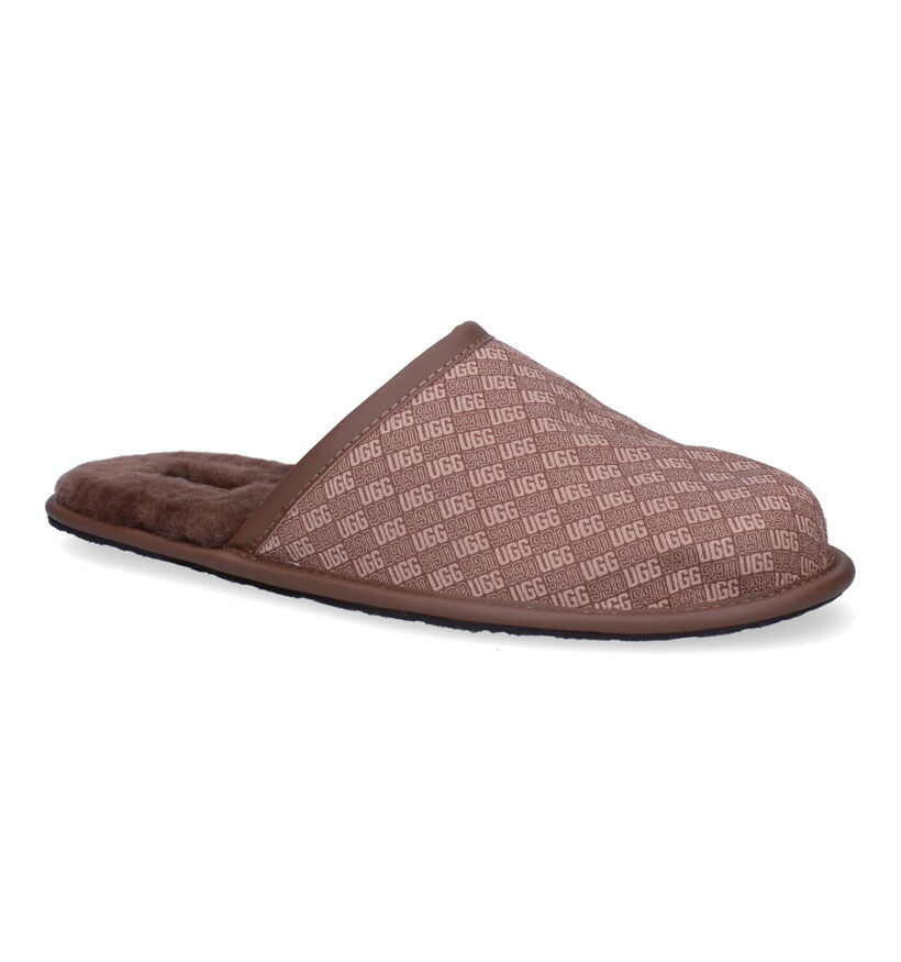 UGG Scuff Logo Jacquard Bruine Pantoffels voor heren (294999)