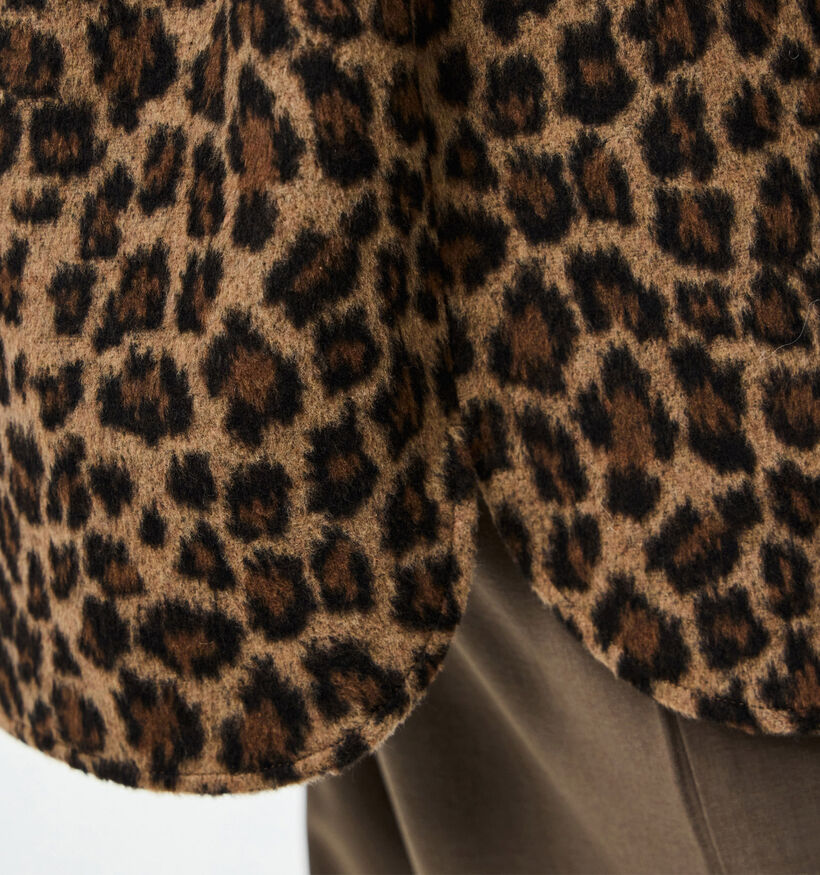 Pieces Saga Leopard Bruine Shacket voor dames (361134)