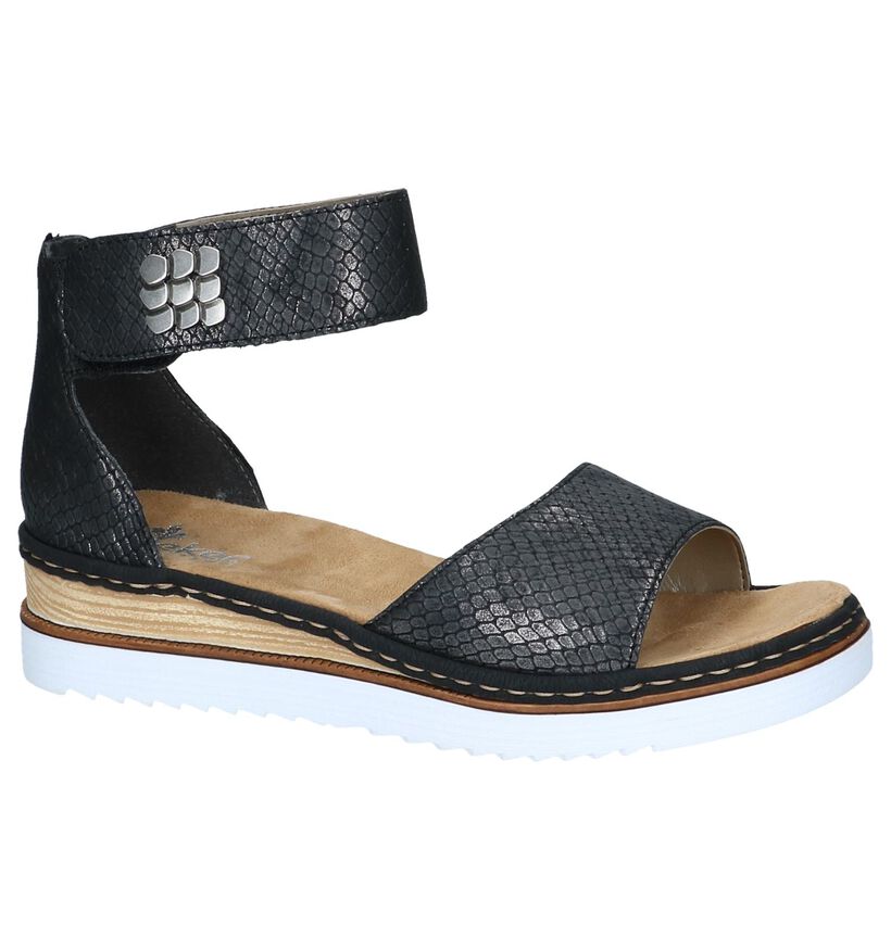 Donkergrijze Metallic Sandalen Rieker in kunstleer (251658)