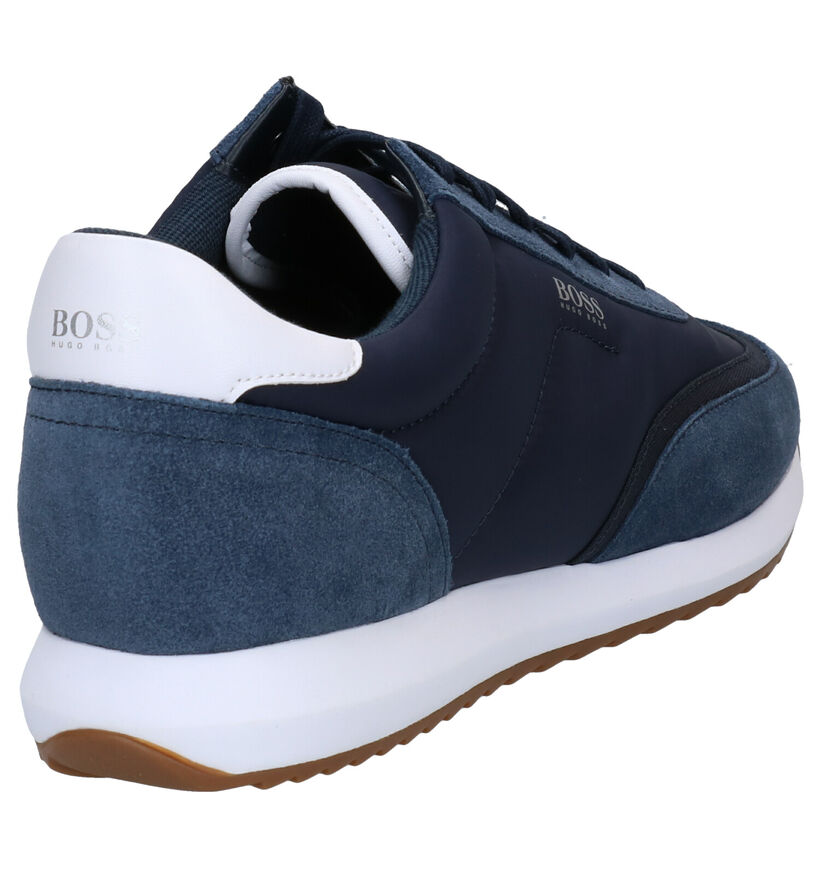 Hugo Boss Sonic Runn Blauwe Veterschoenen in stof (276413)