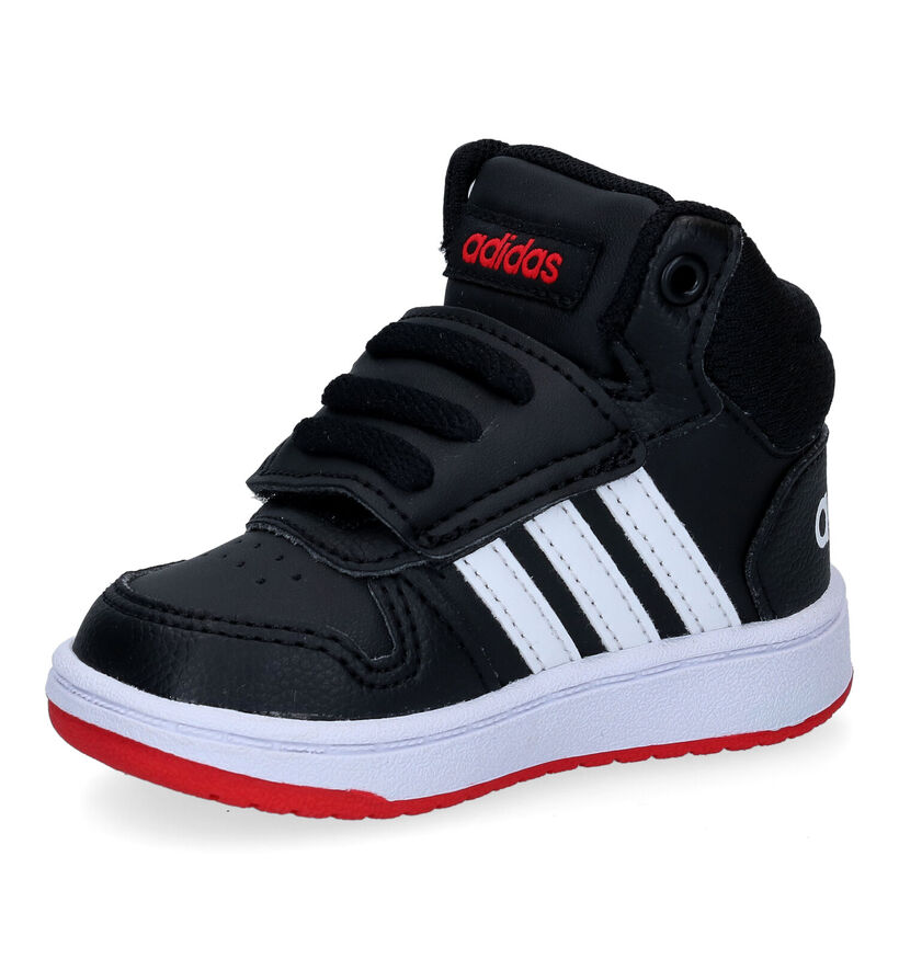 adidas Hoops Mid 2.0 Zwarte Hoge Babysneakers voor jongens (299872) - geschikt voor steunzolen