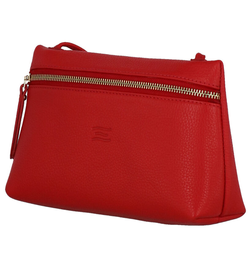 Crinkles Sac porté croisé en Rouge foncé en cuir (273695)