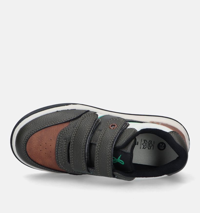 Milo & Mila Chaussures à scratch en Vert kaki pour garçons (327877) - pour semelles orthopédiques