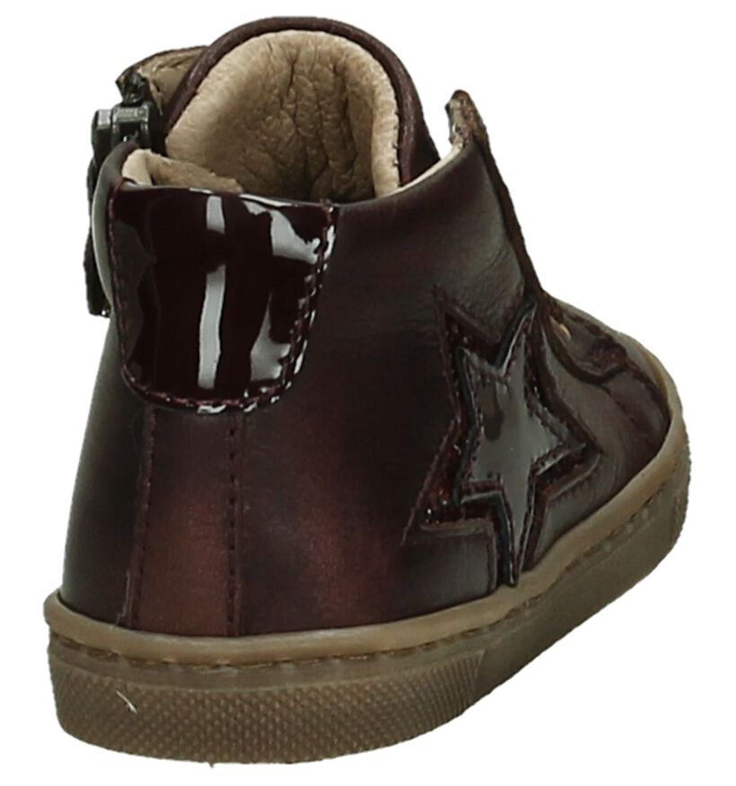 Bumba Bordeaux Hoge Schoenen met Rits en Veter, , pdp