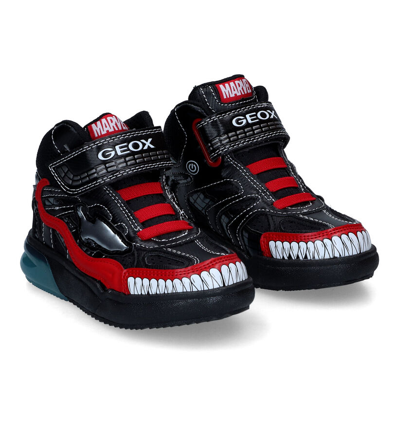 Geox Grayjay Zwarte Sneakers Marvel Spiderman in kunststof (317614)