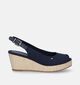 Tommy Hilfiger Iconic Elba Sling Back Wedge Blauwe Sandalen voor dames (336400)