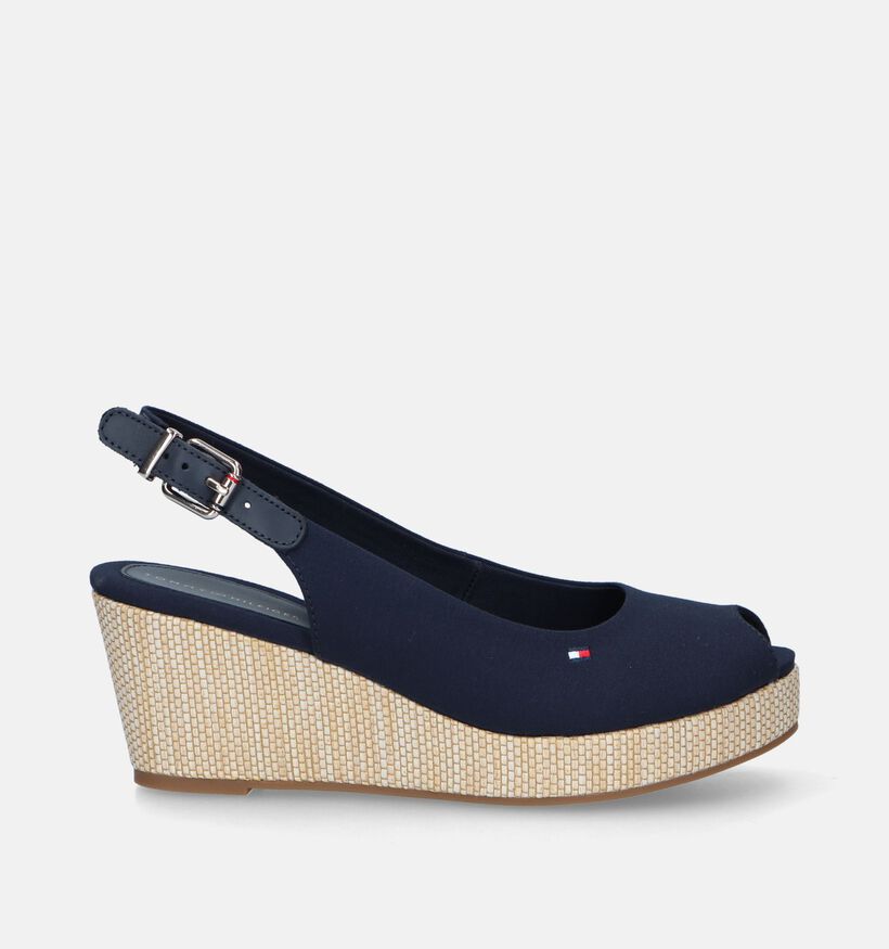 Tommy Hilfiger Iconic Elba Sling Back Wedge Sandales en Bleu pour femmes (336400)