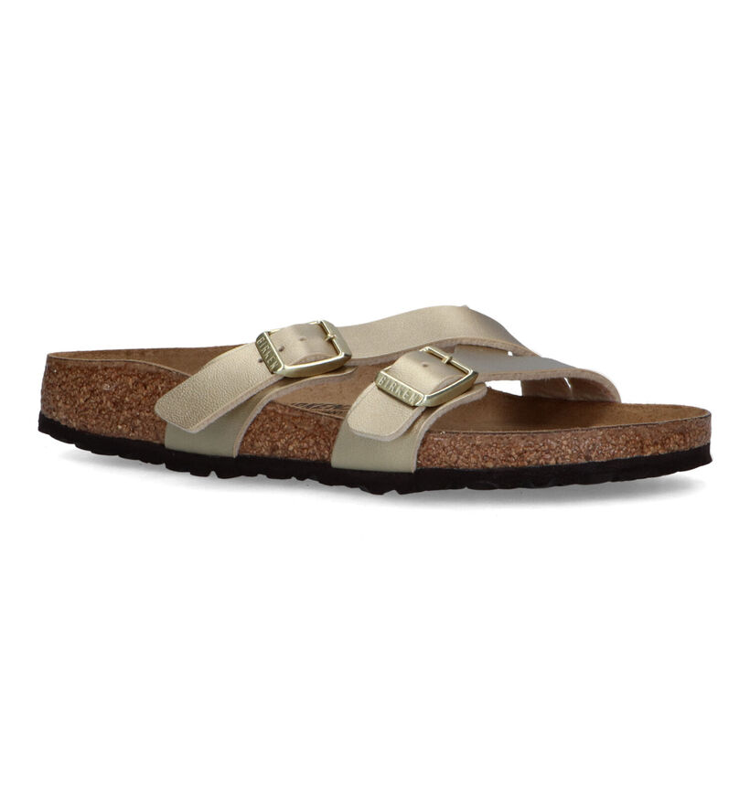 Birkenstock Yao Balance Gouden Slippers in kunstleer (322656)