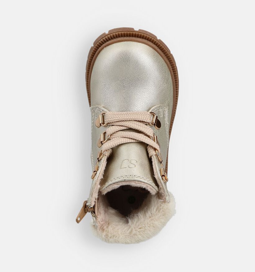 SJ Gouden Veterboots voor meisjes (362939) - geschikt voor steunzolen
