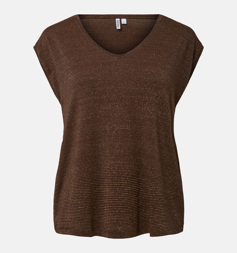 Pieces Billo Donkerbruine T-shirt voor dames (378368)
