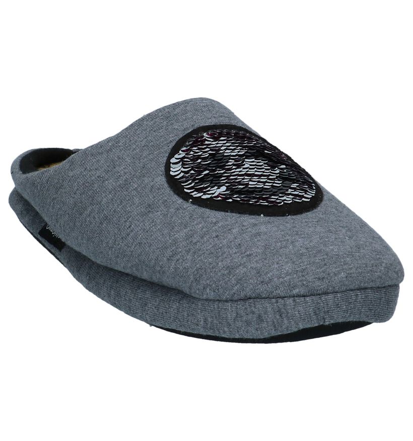 Smiley World Pantoufles ouvertes en Gris en textile (232445)