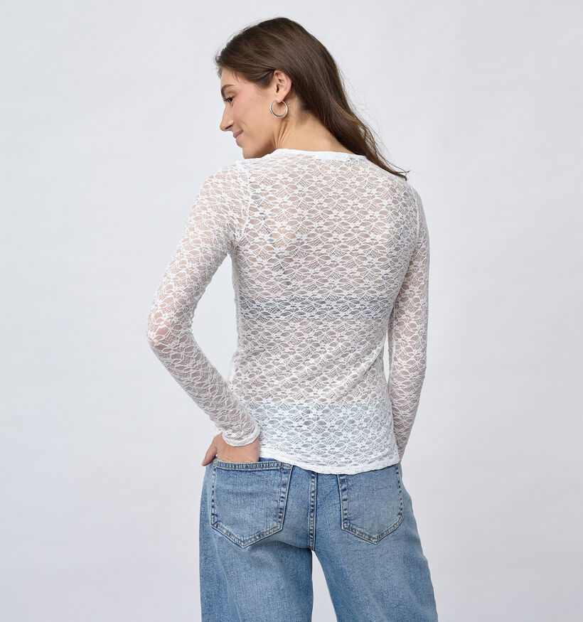 Sisters Point Gimas Witte Kanten T-shirt voor dames (380807)