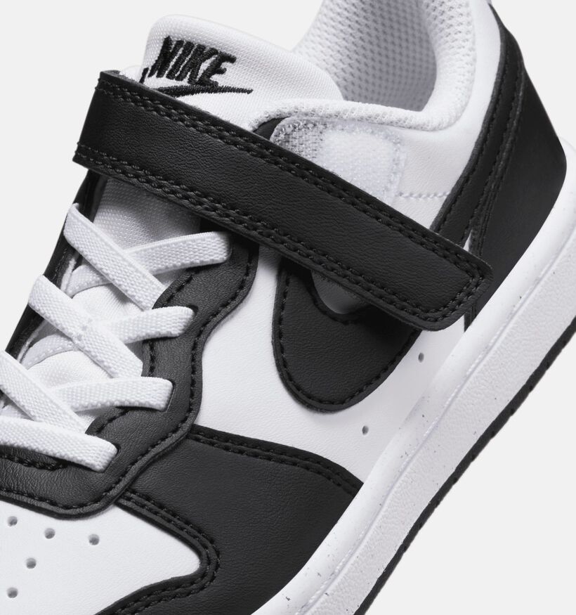 Nike Court Borough Low Witte/Zwarte Sneakers voor jongens, meisjes (364605) - geschikt voor steunzolen