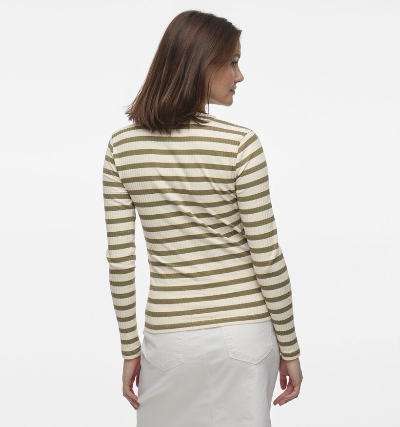 Vila Amelie T-shirt à rayé en Vert Khaki pour femmes (351799)