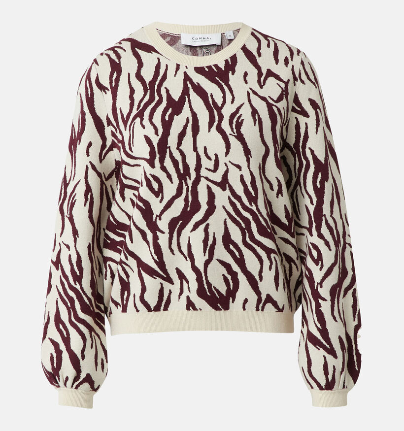 comma casual identity Bordeaux Trui Zebra voor dames (364470)