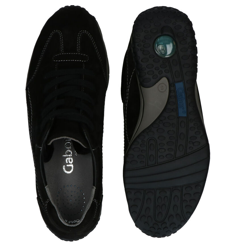 Gabor OptiFit Zwarte Veterschoenen voor dames (315300) - geschikt voor steunzolen