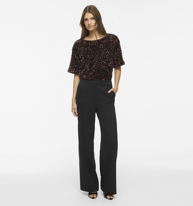Vila Faith Sequins Donkerbruine Blouse voor dames (382034)