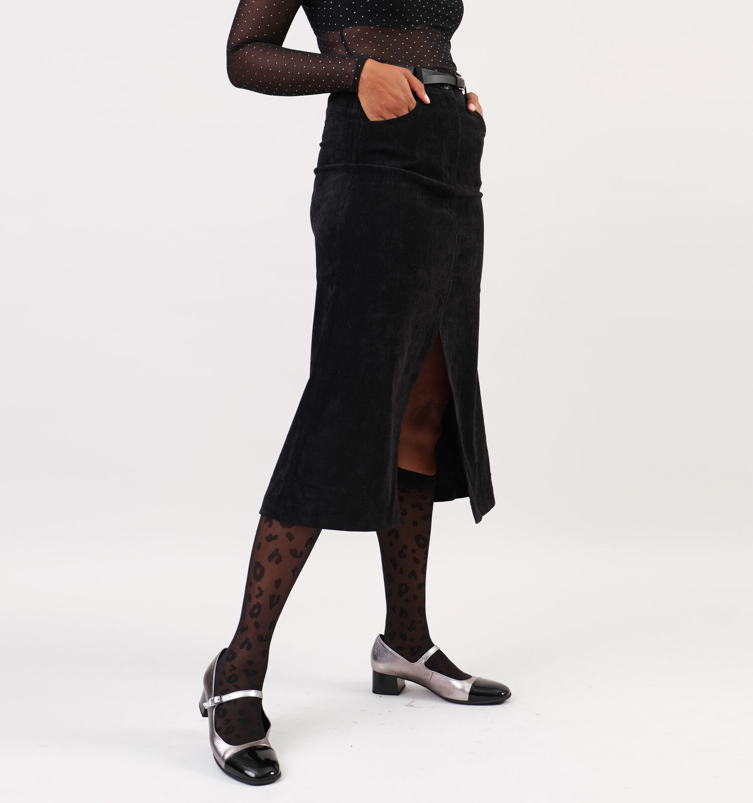 Vero Moda Roma Zwarte Lange rok met split Dames Rokken Online op TORFS.BE