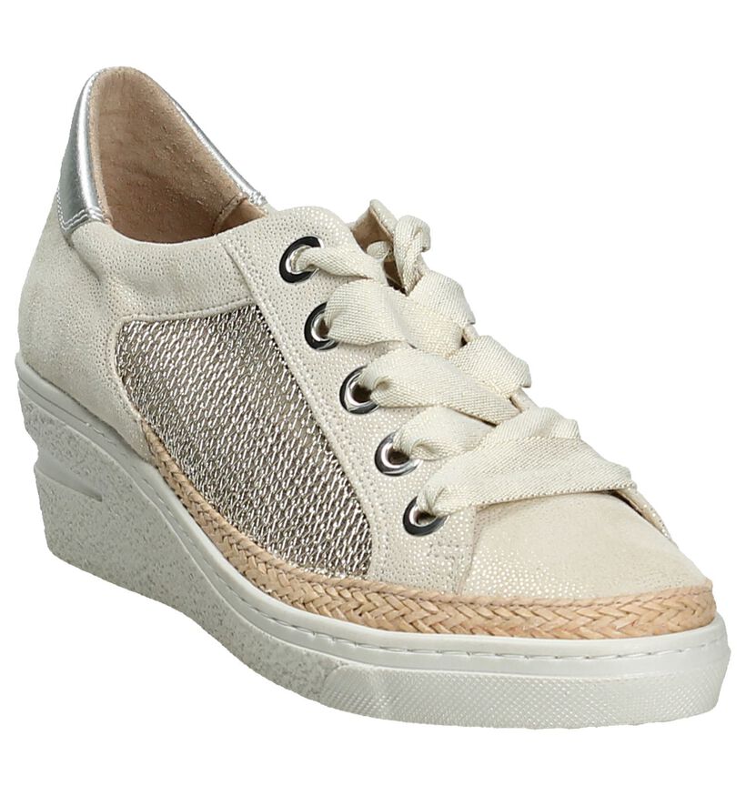 Softwaves Gouden Lage Sneakers met Sleehak in nubuck (194396)