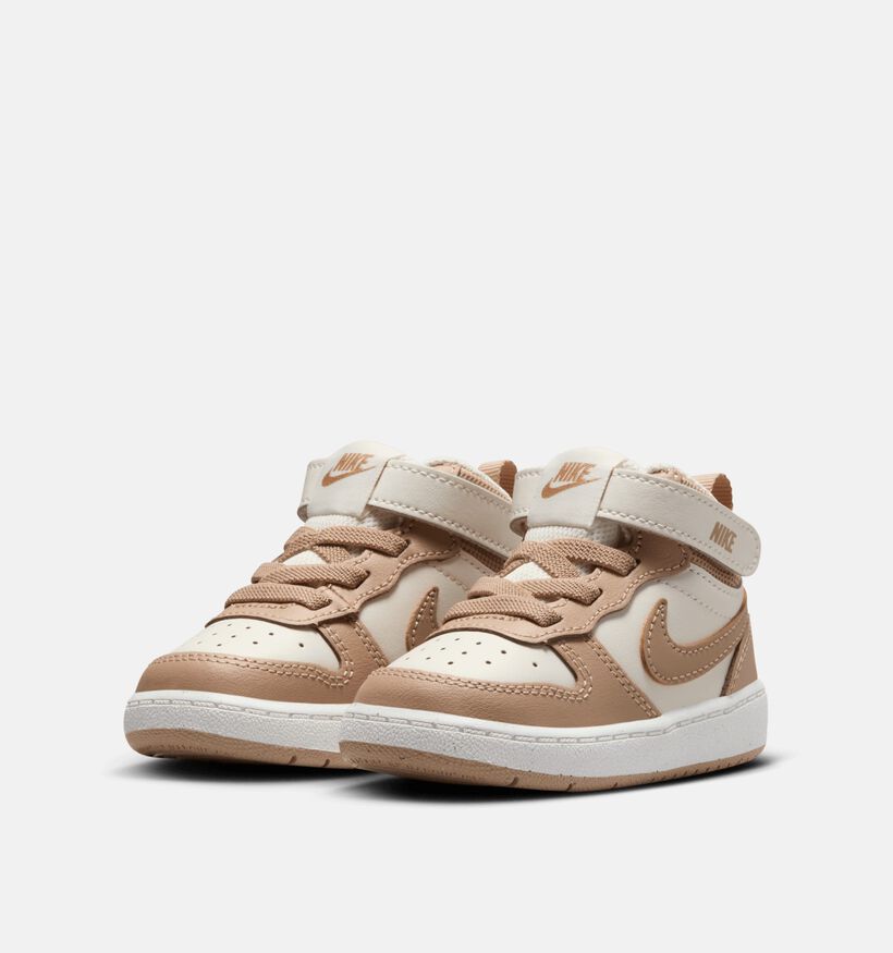 Nike Court Borough Ecru/Beige Sneakers voor meisjes (364598) - geschikt voor steunzolen