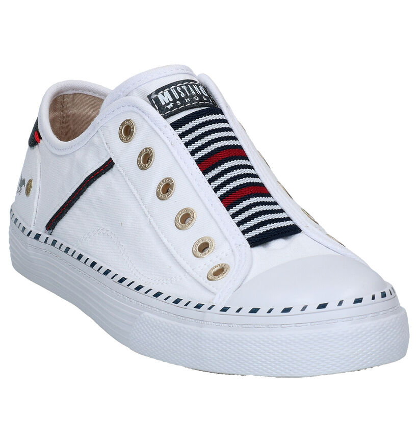 Mustang Witte Slip-on Sneakers in stof (285939)