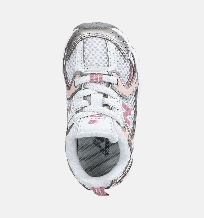 New Balance 530 Baskets en Blanc/Rose pour filles (390101) - pour semelles orthop&eacute;diques