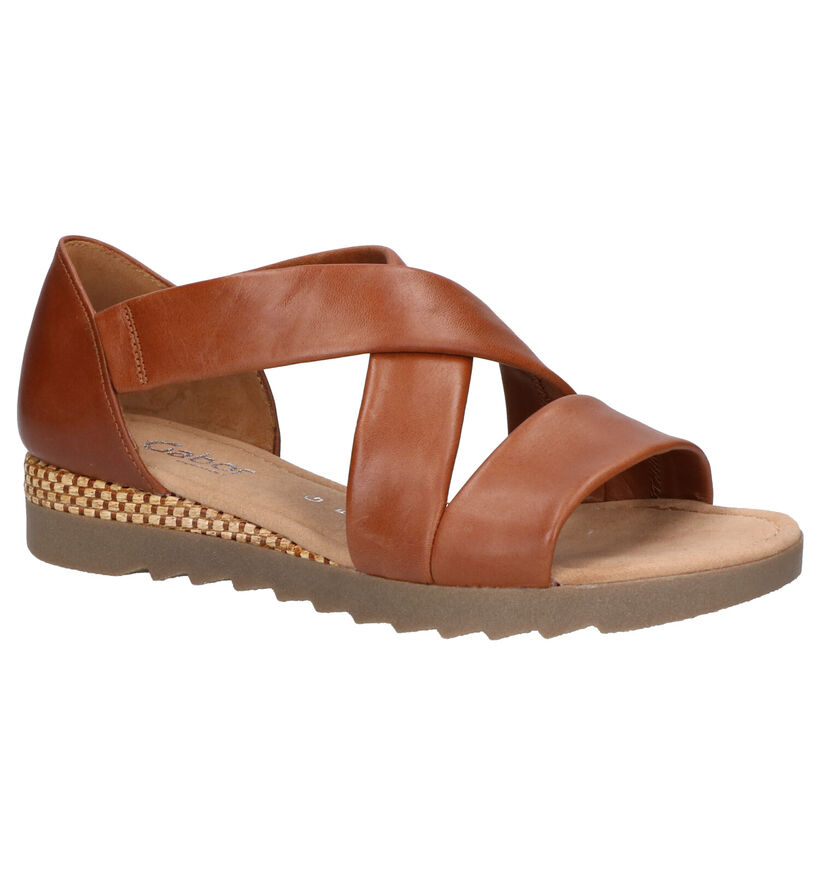 Gabor Cognac Sandalen in leer (265834)