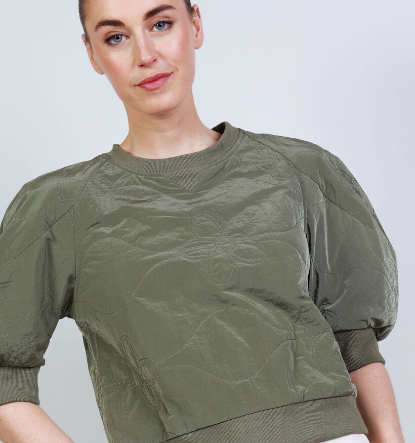 Orfeo Nema Kakigroene Sweater met Pofmouwen voor dames (371939)