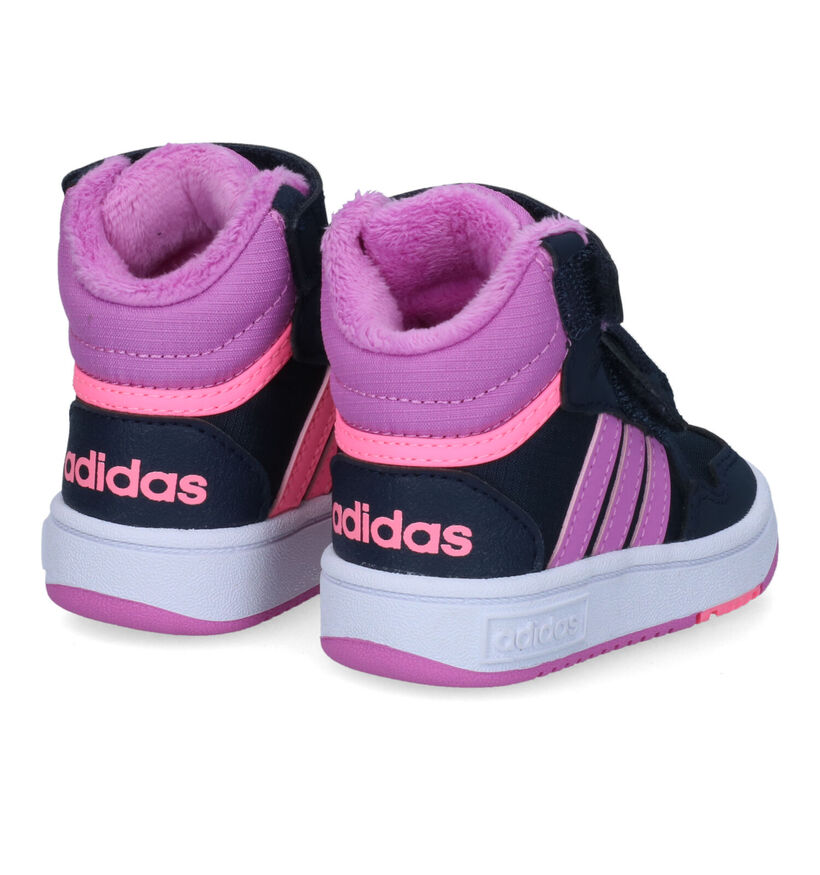 adidas Hoops Mid Blauwe Sneakers voor meisjes (315004) - geschikt voor steunzolen