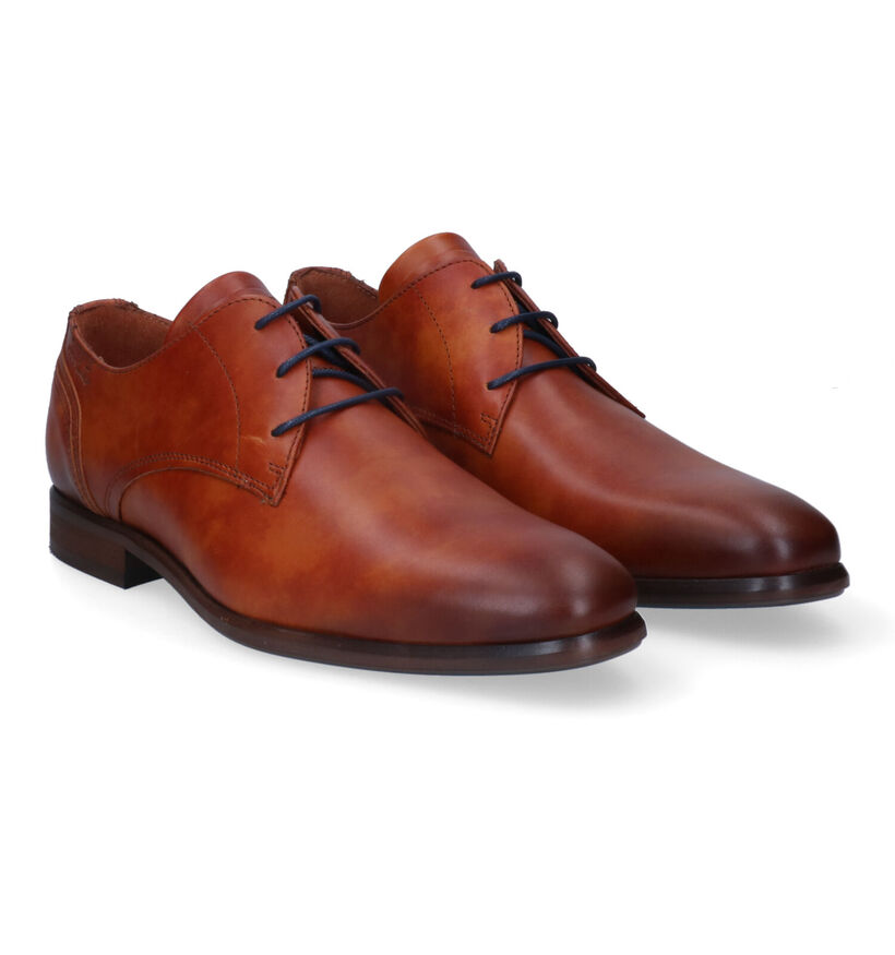 Van Lier Cognac Geklede Veterschoenen voor heren (307835) - geschikt voor steunzolen