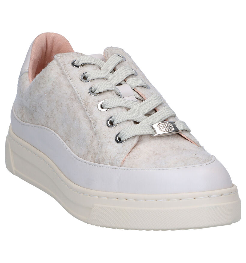 Unisa Feijo Ecru Veterschoenen in leer (297807)
