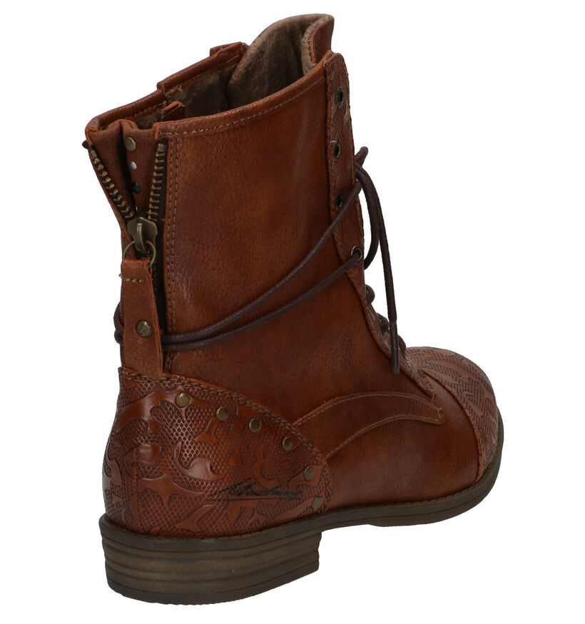 Mustang Cognac Bottines in kunstleer (277300)