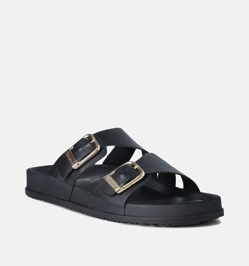 Tamaris Zwarte Platte slippers voor dames (356930) - geschikt voor steunzolen