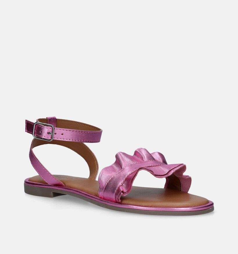 Inuovo Sandales plates en Rose pour femmes (341518)