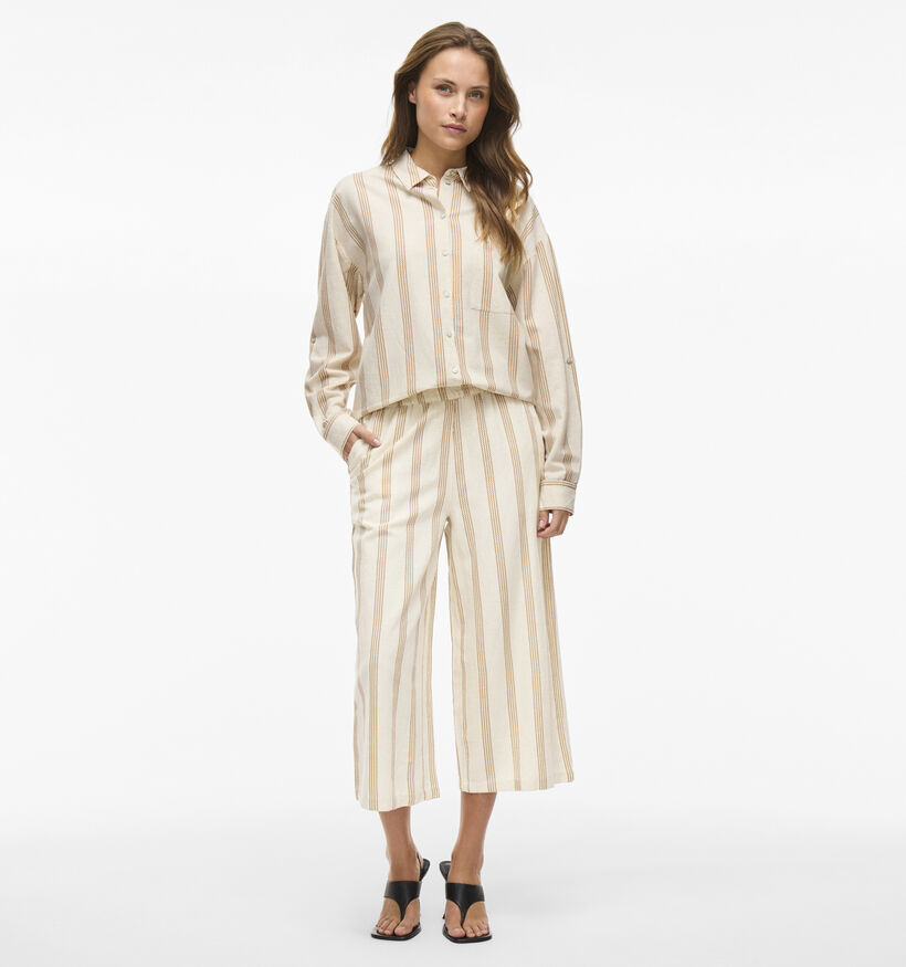 Vila Prisilla Chemise rayé en Beige pour femmes (353014)