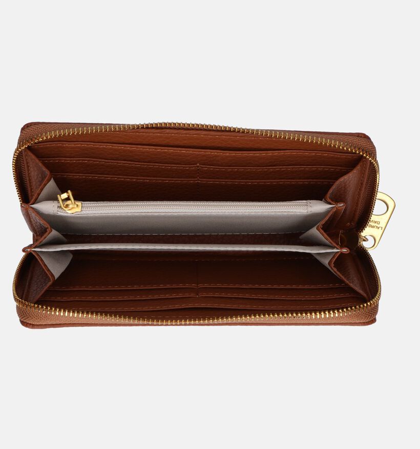 Laurent David Estee 004 Porte-monnaie zippé en Cognac pour femmes (342591)
