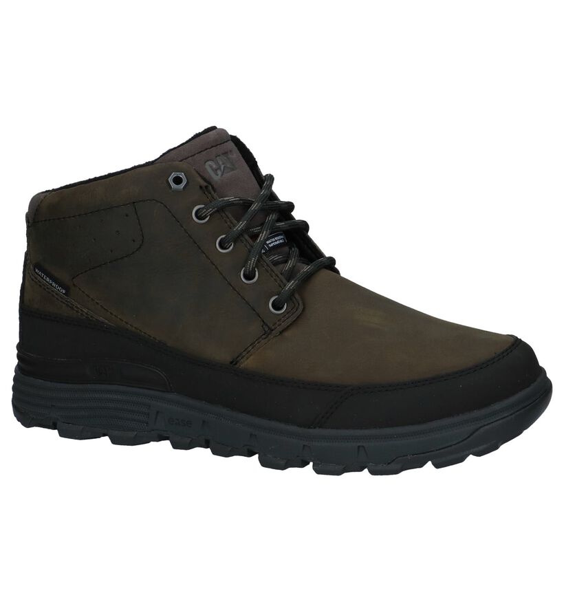 Caterpillar Drover Ice Donker Groene Bottines in leer (225474)