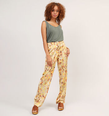 Wijde broek beige