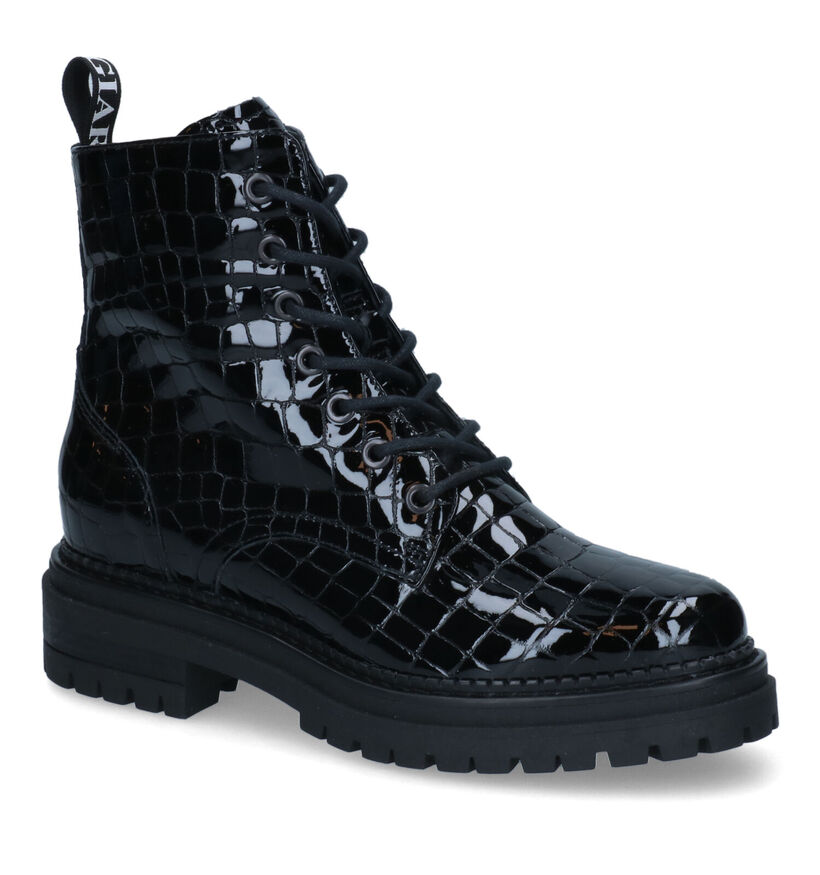 NeroGiardini Boots à lacets en Noir en verni (296632)