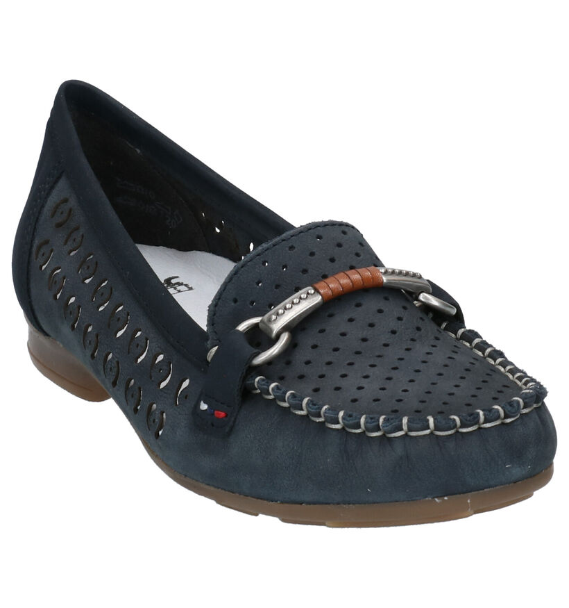 Rieker Blauwe Mocassins in nubuck (271865)