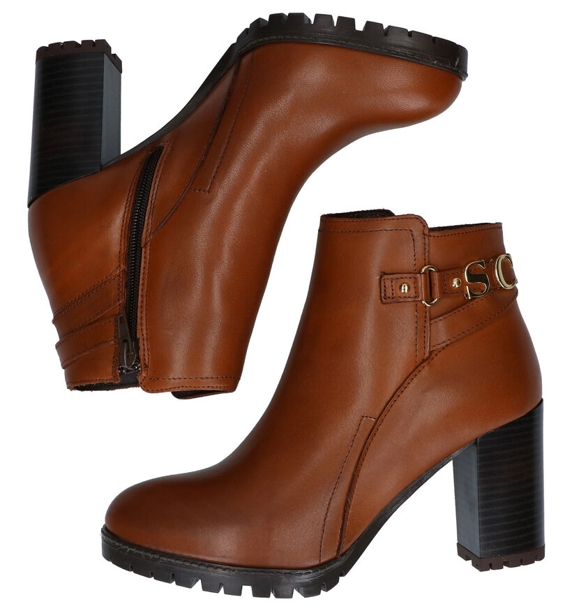 Scapa Cognac Enkellaarzen in leer (281259)