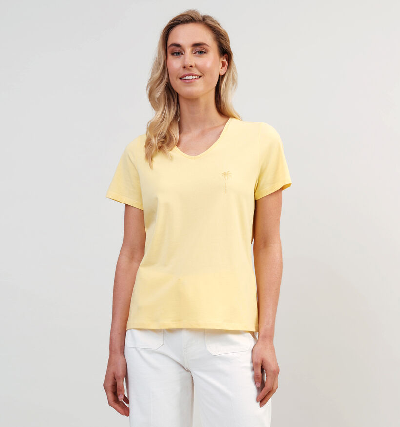 Pieces Miu Geel Basic T-shirt voor dames (357384)